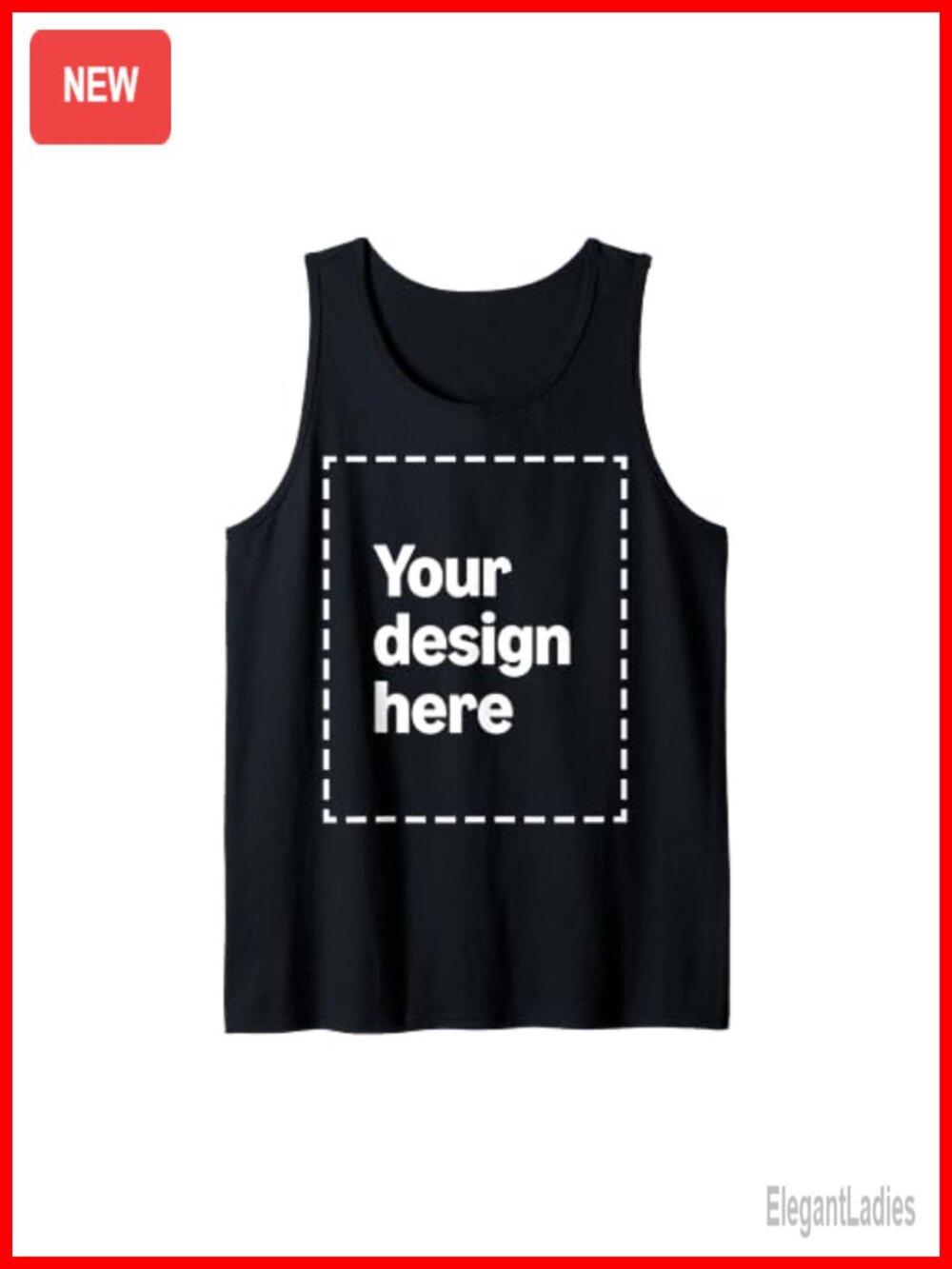 Customizable Tank Top with Uploaded Image & Text, Unisex, Classic Fit